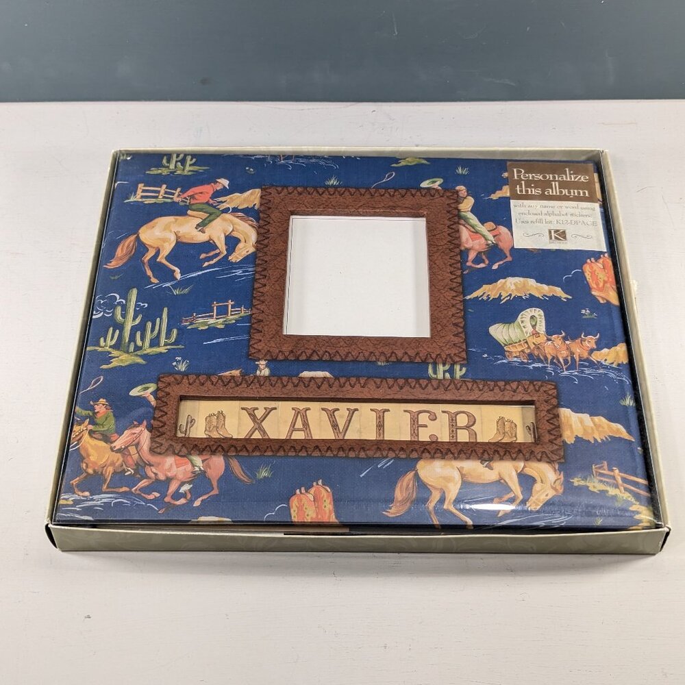 K&Company 12x12 postbound scrapbook photo album - cowboy western themed